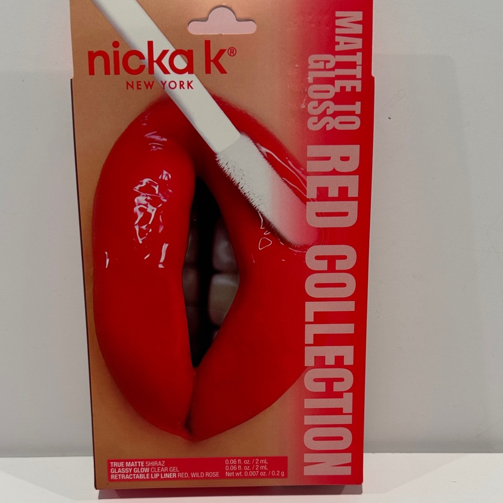 Nicka K New York to Gloss Red Collection Curated Lip Collection.